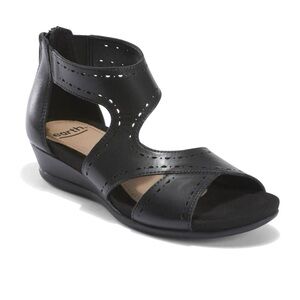 Origins Women's Pisa Truro Leather Wedge Sandal, Black US 9